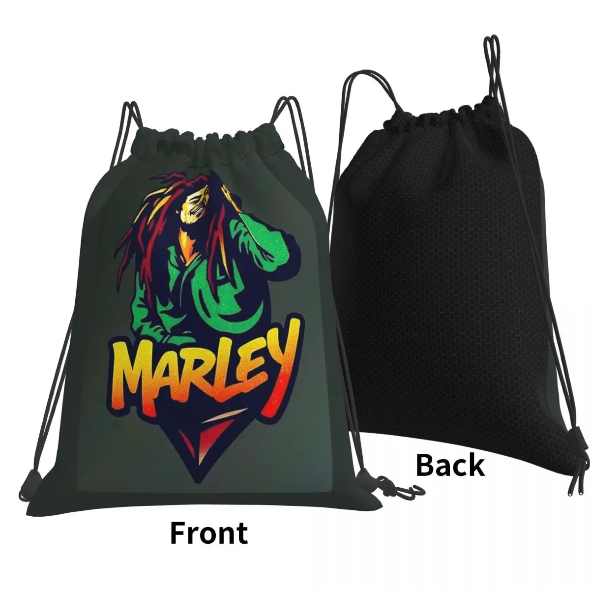 Bob Marley Reggae Backpacks Fashion Drawstring Bags Sports Bag Book Bags for Travel School