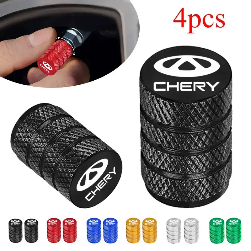 For Chery Auto Jaecoo Omoda Arrizo Jetour Tiggo 3 5 7 8 Pro Emblem 4pcs Car Wheel Tire Air Valve Caps Stem Cover Caps Airdust