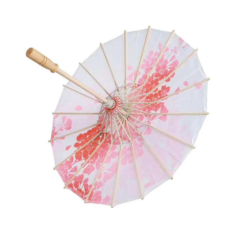 Silk Cloth Umbrella Chinese Classic Style Oil Paper Painted Parasol Umbrella Suspended Ceiling Art Decorative Umbrella