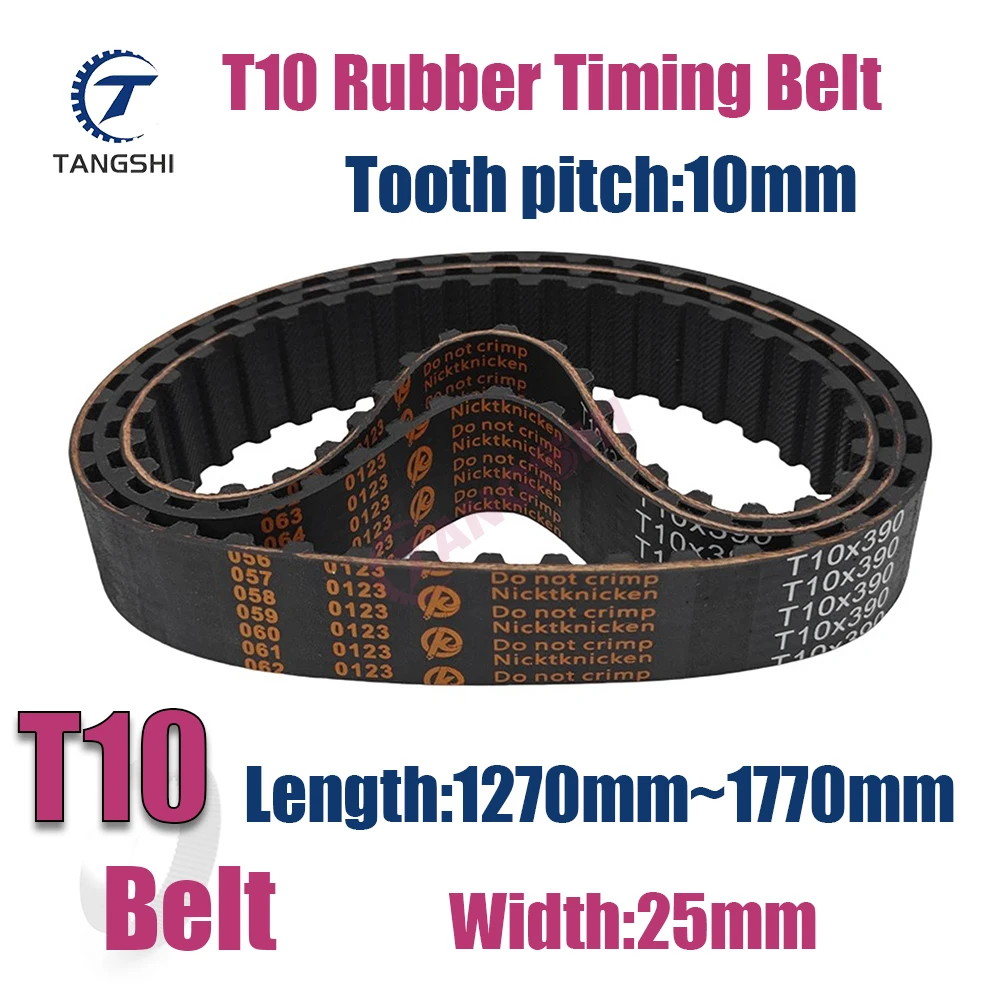 T10 Timing Belt Width 25mm Length 1270 1580 1590 1600 1610 1620 1630 1640 1650 1660 1670 1680 1690 1700 1710 1720mm~1770mm T10