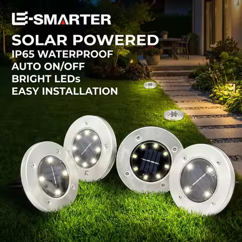 8pcs 8/20LED Solar Thermal Lights Garden Decor Ground Plug-in Waterproof Street Solar Charging Underground Deck Spotlights