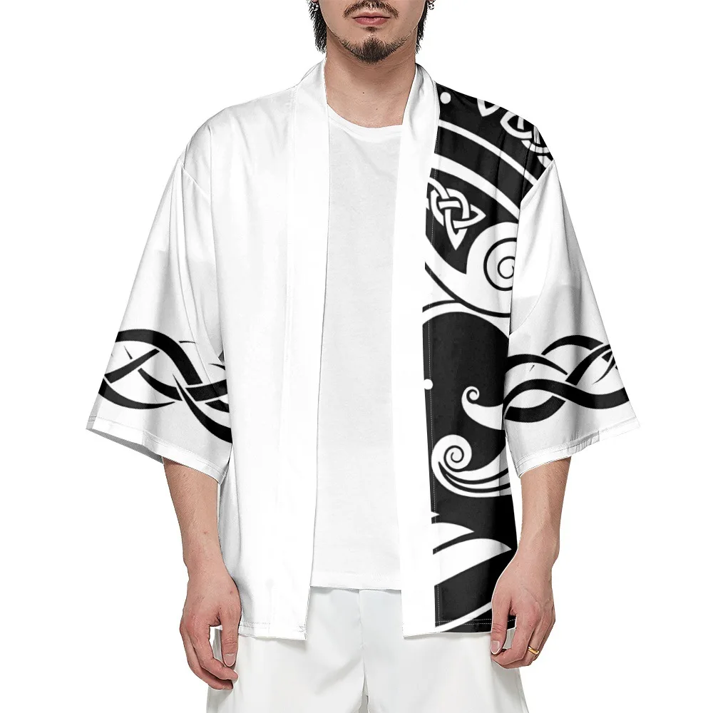 Fashion Design Japanese Kimono Summer Beach Yukata 3/4 Sleeve Shirt Haori Summer Casual Women Coat Tops