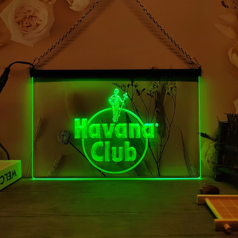 Havana Club Rum LED Neon Sign-3D Carving Wall Art for Home,Room,Bedroom,Office,Farmhouse Decor