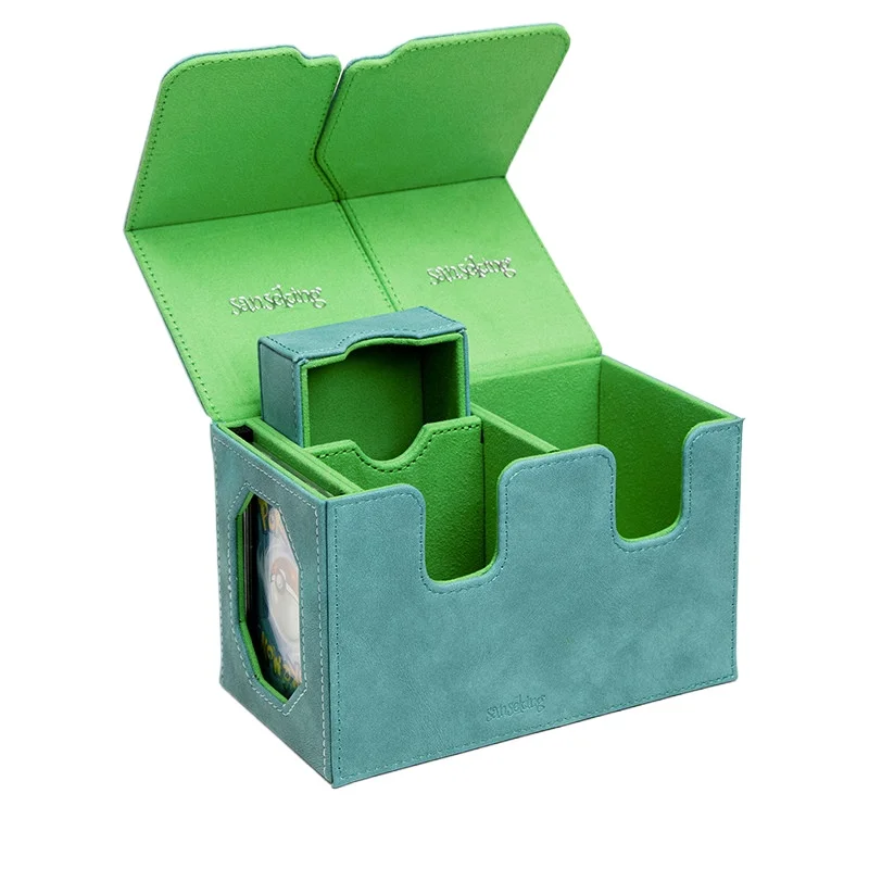 

Sanseking Dual Window Card Deck Box, Trading Card Storage Holder for Pokemon PTCG MTG Card Game Accessories