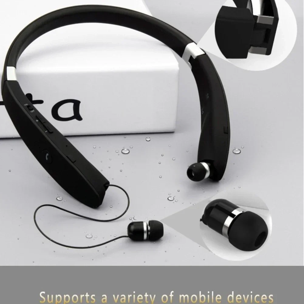 1pc Wireless Neckband Headphones Foldable Noise-Cancelling Earbud Stereo Music Headphone For Sport Headset Accessories