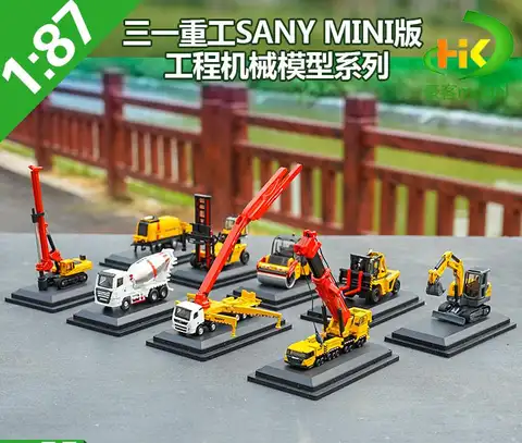 1:87 Sany Crane escavatore pompa camion Mixer Roller Rotary Drilling Rig lega Engineering Machinery simulazione modello di auto in lega