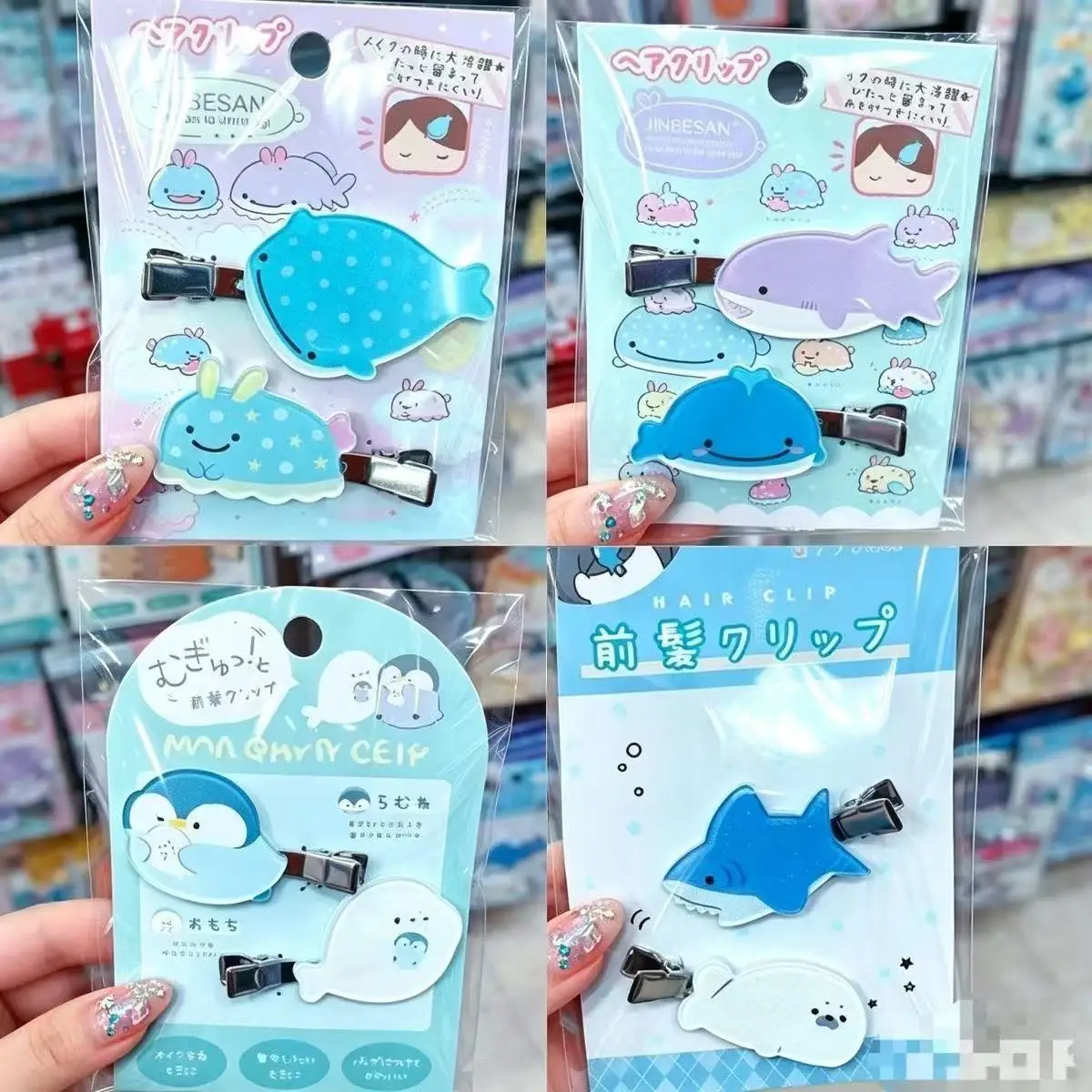 Image of 2 Stück Haarspangen mit Meerestieren, Walhai, Pinguin, Robbe, Cartoon-Meereskreatur, Entenschnabel-Haarspangen für Damen, Schmuck