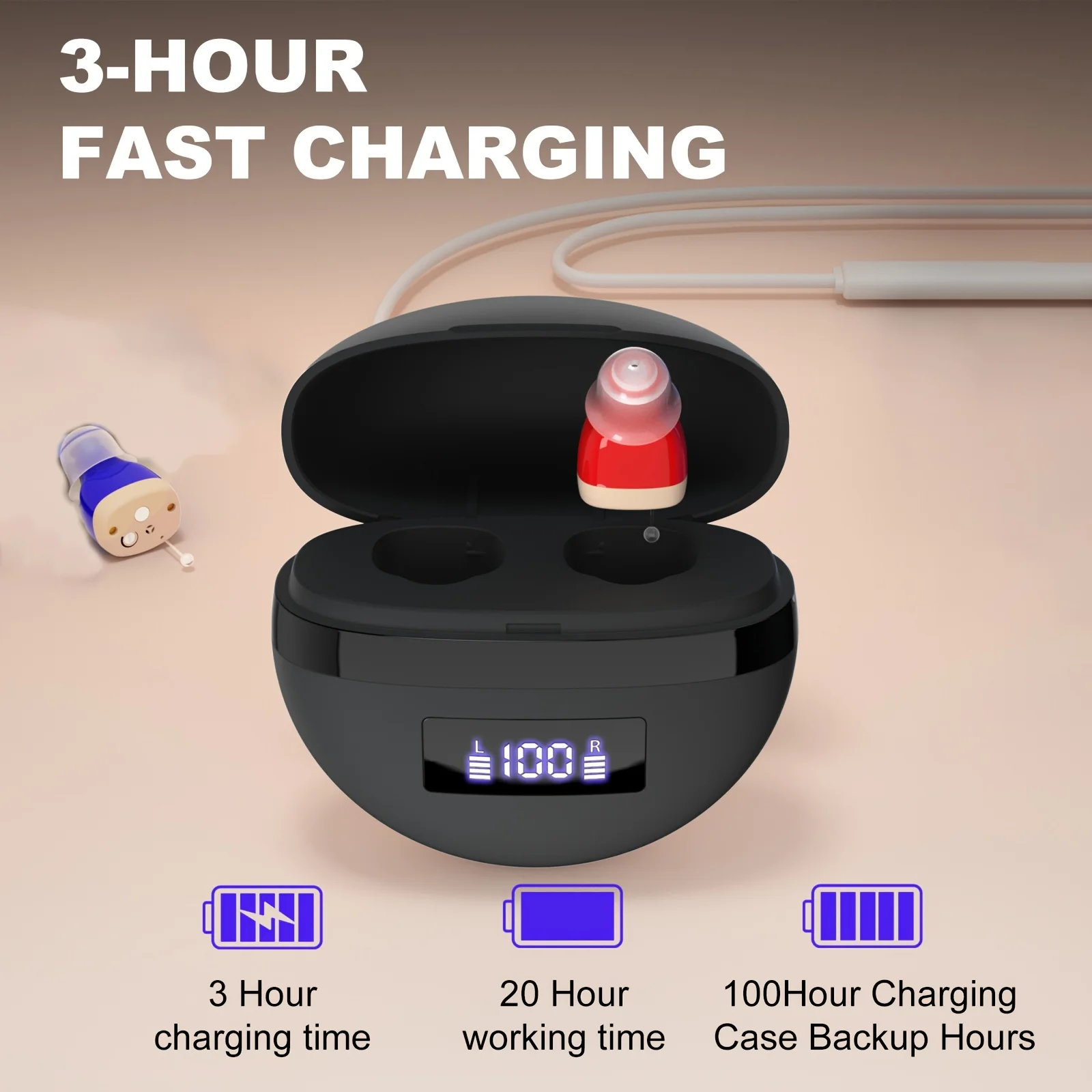 

Перезаряжаемые слуховые аппараты-наушники, интеллектуальные наушники с шумоподавлением, комфортные слуховые аппараты CIC.