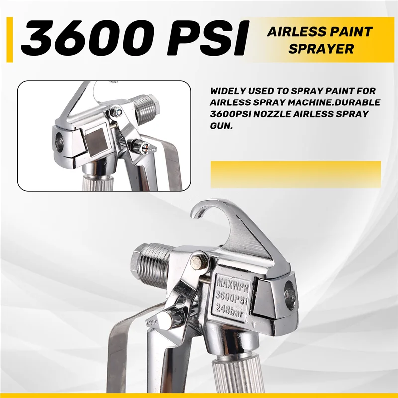

AB42-3600 PSI High Pressure Airless Spray Gun Paint Gun Aluminum Spray Gun With 517 Spray Nozzle Seat Grille For Airless Sprayer