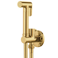 Toilet Brass Gold Plated Hand Held Bidet Spray Shower Head Douche Kit Shatta Copper Valve Bathroom Bidet sprayer Tap Set