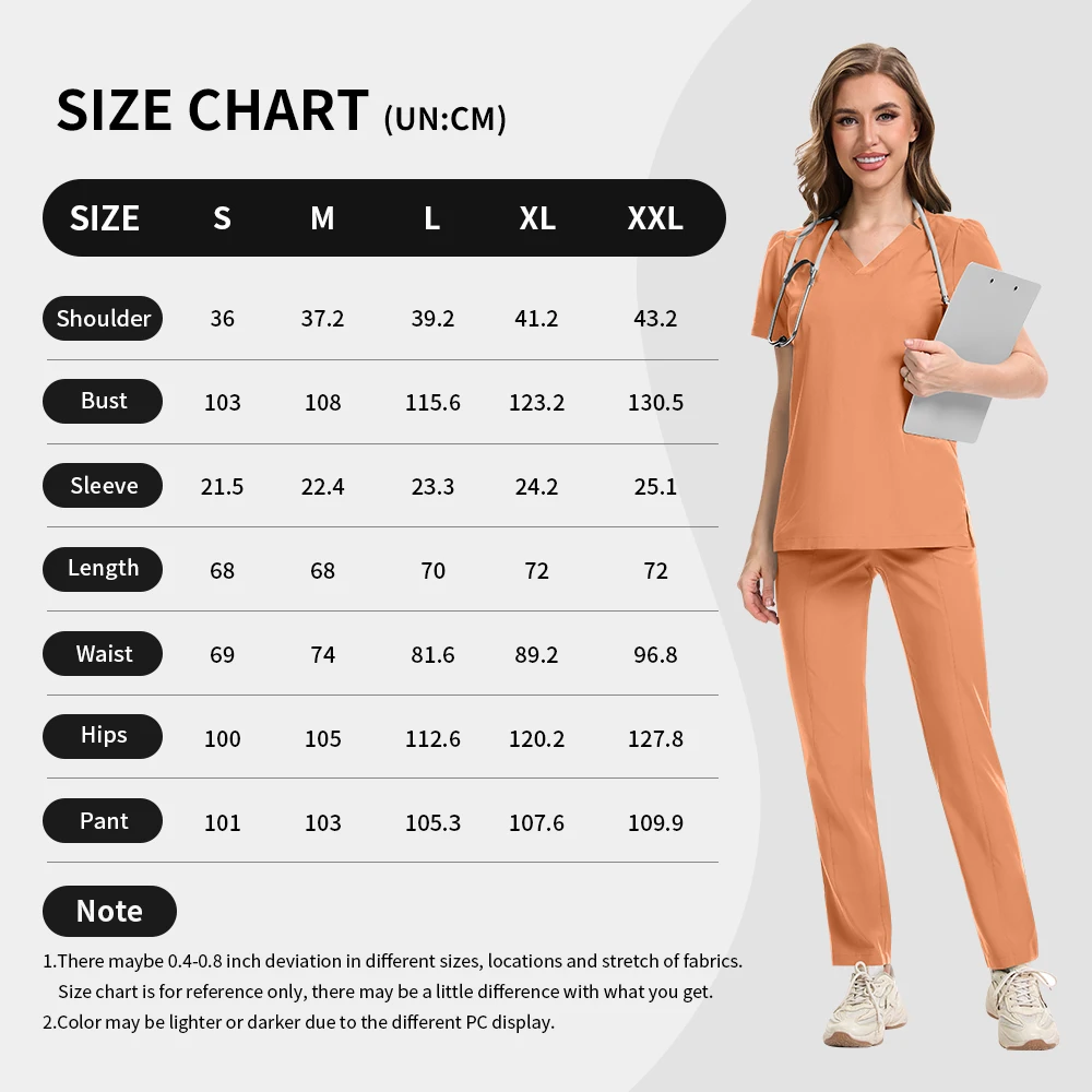 Clinical Uniform Woman Stretchy Nurse V-neck Top Straight Pants Sets Lab Beauty Costume Nurse Scrubs Set Dental Clinic Work Wear