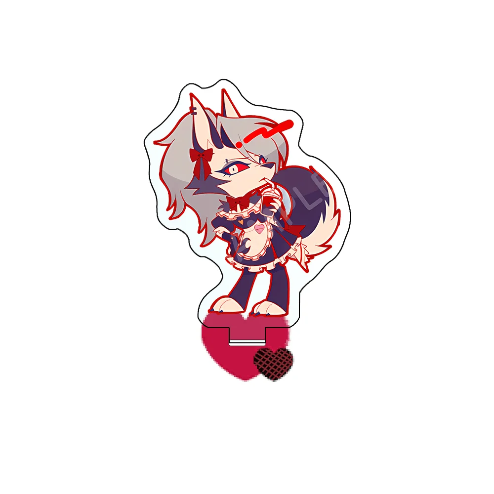 Hazbin Hotel/Helluva Boss 10cm Blitzo Sitzende Q-Version Acryl-Ständer Schlüsselanhänger Niedlicher Chibi Anime Otaku Sammlerstück Desktop-Deko Geschenk – Detail 2