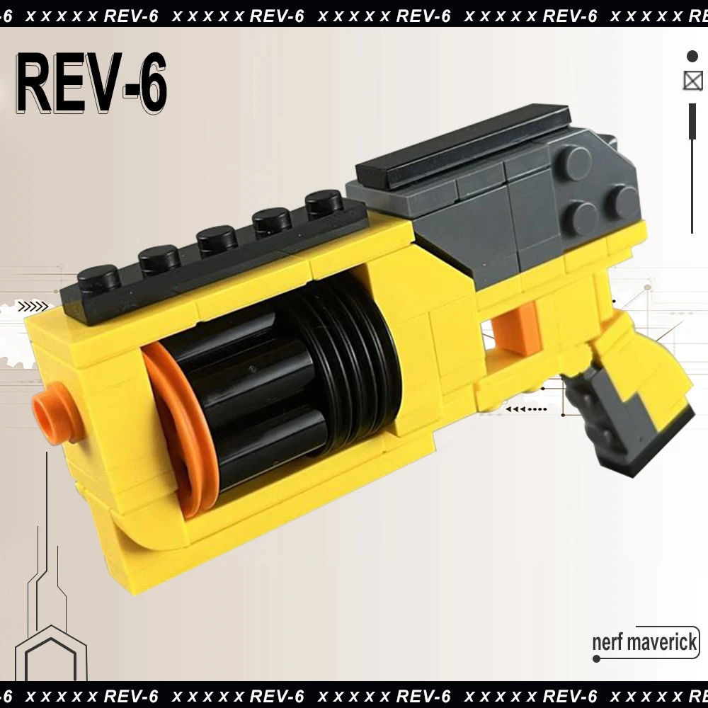 MOC NERF Maverick Building Blocks Ideal Maverick REV-6 Blaster Gun Kids Adult Toys Birthday Gift Creative DIY Model Bricks Sets