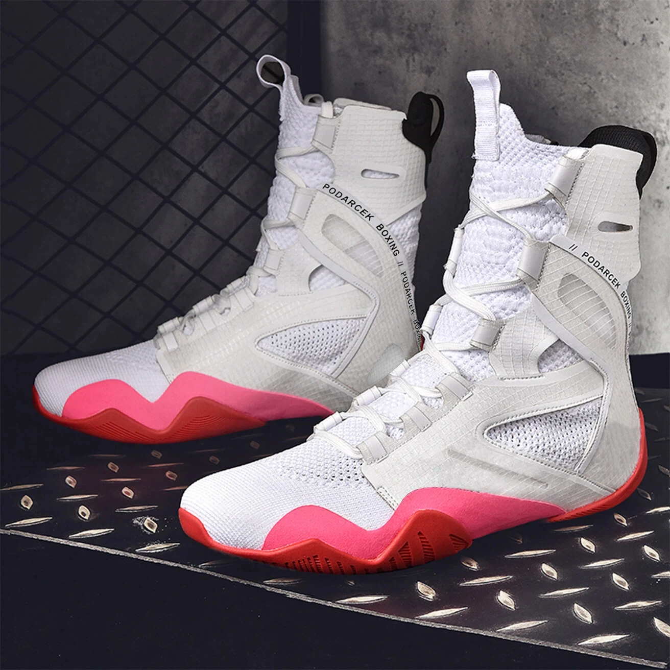 

Профессиональные боксерские борцовские кроссовки для мужчин, легкие кроссовки для тренировок в тренажерном зале с поддержкой лодыжки, дышащие, нескользящие для фитнеса в помещении