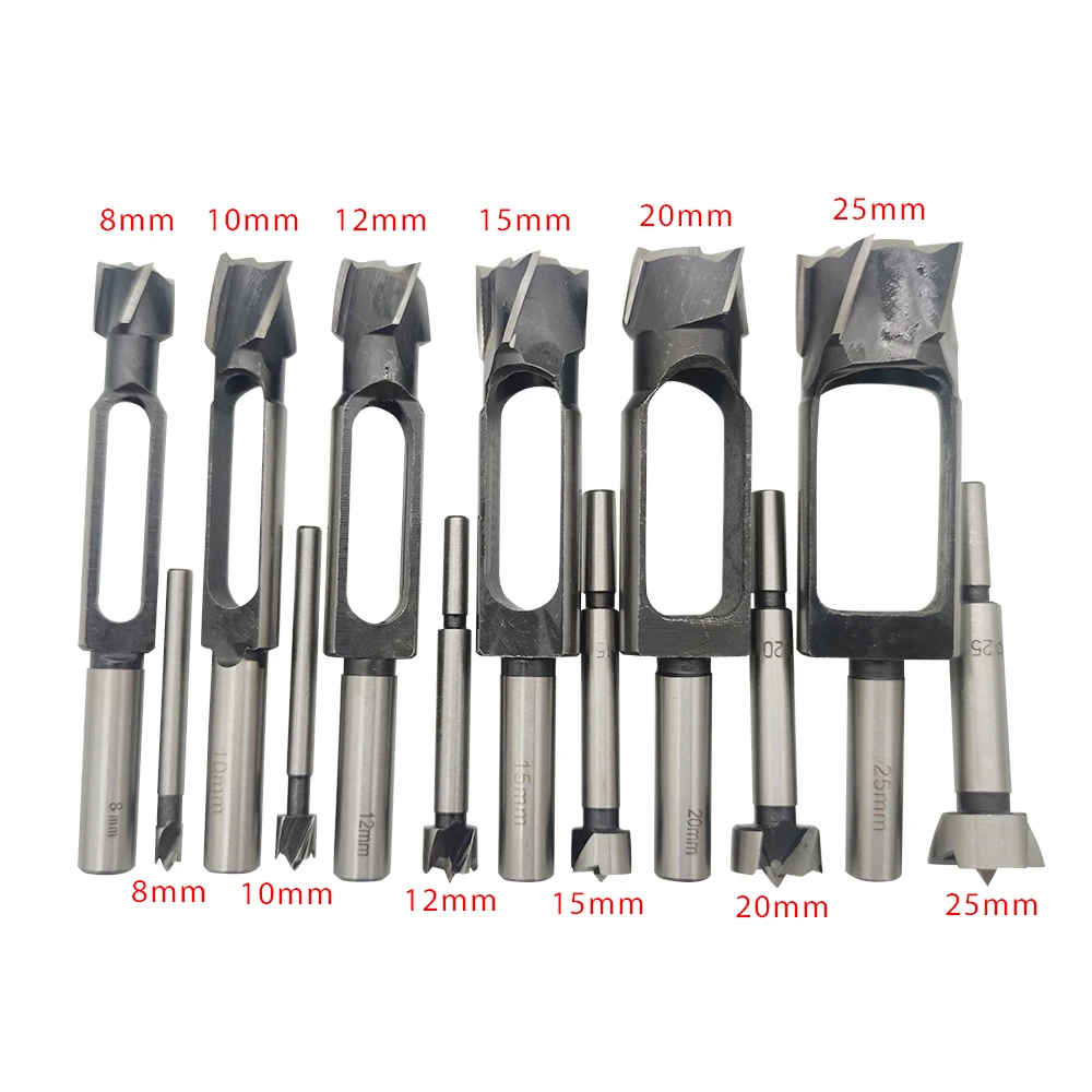 1Set 8mm - 40mm Tenon Maker Tenon Dowel & Plug Cutter Tapered Snug Plug Cutters for Furniture Making Carpentry & Home