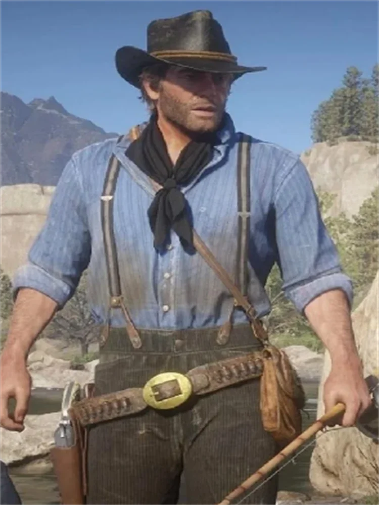 

Game Authur Morgan Cosplay Costume Gunslinger Full Set Outfit Mens Halloween Carnival Party Suits