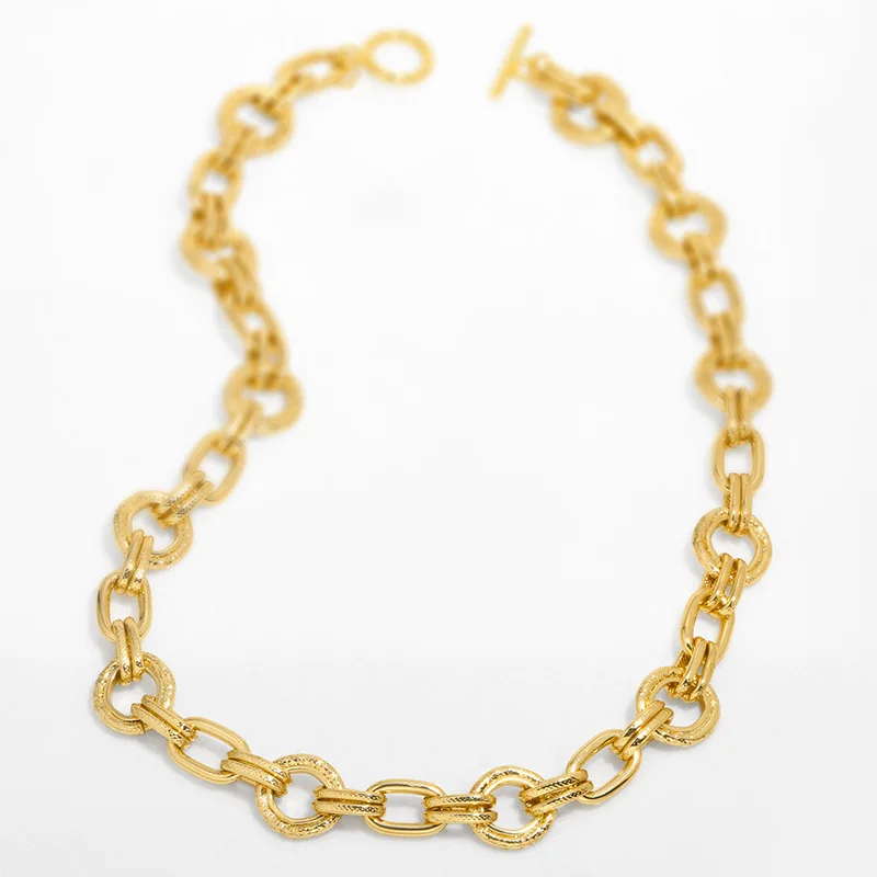WT-BFN055 Hip-Hop Women in Europe and the United States Trend Thick Chain Necklace Cuba Chain Collar Necklace