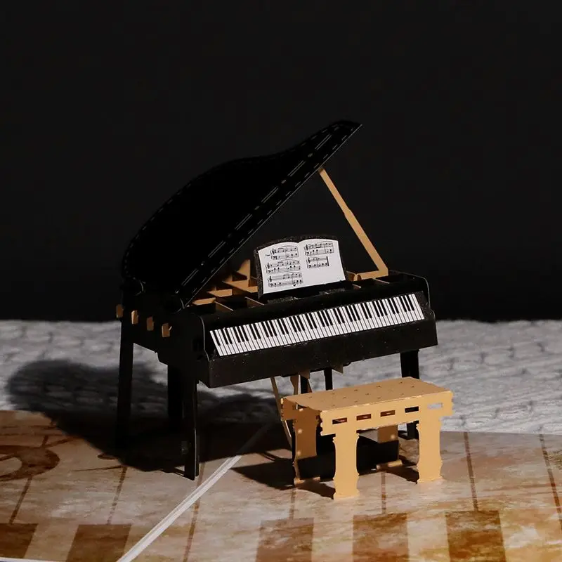 Teacher's Day Birthday Card 3D Folding Piano Thanks To Business Advanced Assembly Card for Sending To Teacher