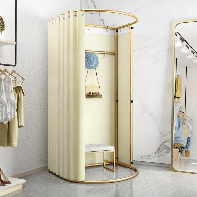 Shopping mall mobile fitting room clothing store floor-to-ceiling portable foldable simple dressing room temporary display rack
