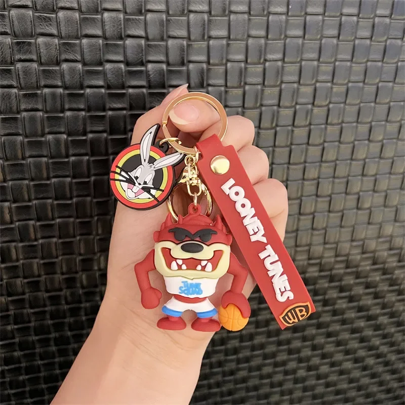 Disney Anime Figure Yosemite Sam Roadrunner Coyote Lola Bunny PVC Doll Keychain Bag Keyring Accessories Kids Toys Birthday Gifts