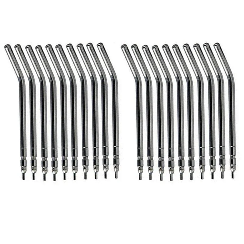 L Stainless Steel Three 3 Way Air Water Triple Straights and Angleds Syringes with Tips for Lab Chair/ Three-way Nozzle