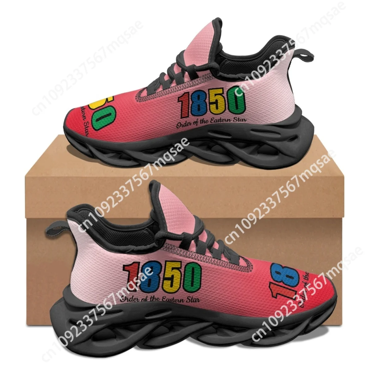 

Sistars Order Of Eastern 1850 Sorority Print Women's Outdoor Sneakers Summer Hot Non-slip Lace Up Running Shoes Casual Flat Shoe