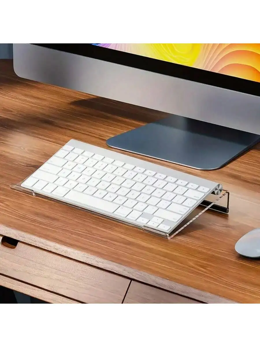 Acrylic Computer Keyboard Stand 78-Keys Keyboard Riser Lift Tray Non-slip Transparent Desktop Keyboard Holder Office Supplies