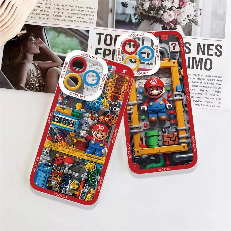 Juego de Anime para m-marios funda de teléfono para Samsung S24 S23 S22 S21 S20 S10 FE Note20 Note10 Plus Ultra Lite 5G cubierta de TPU suave transparente