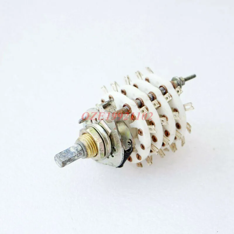 1PC 4 Deck Band Channel Rotary Switch Selector 4P6T 4P7T 4P8T 4P10T 4P11T 8P5T 6mm Shaft 48pins