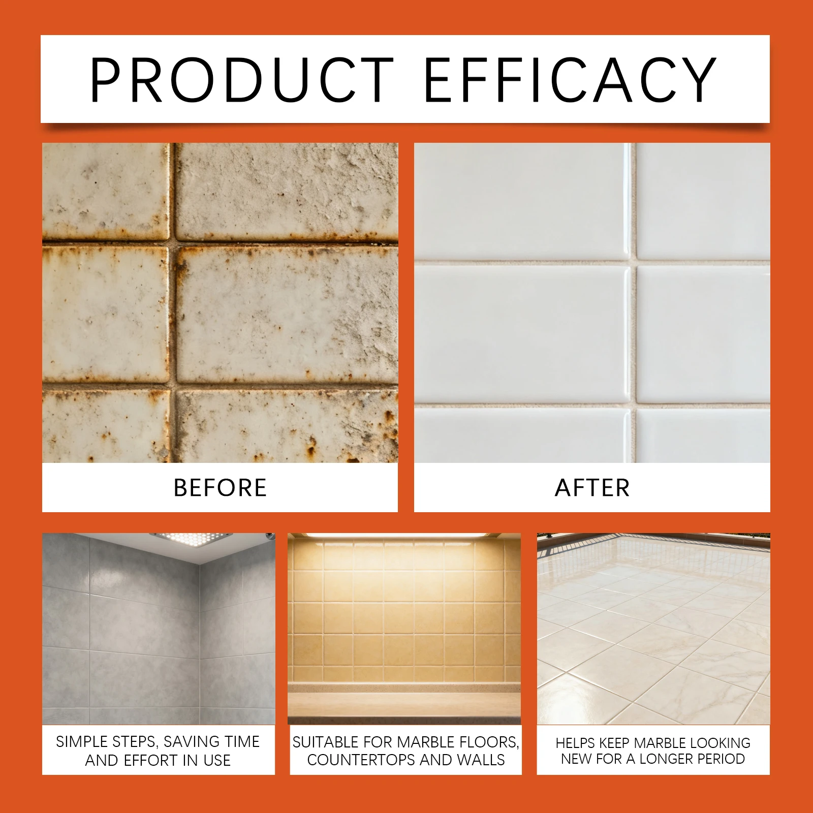 Marble Polishing Agent Stone Surface Brightener Kitchen Countertop Cleaner Floor Stain Remover Daily Maintenance Shine Wax