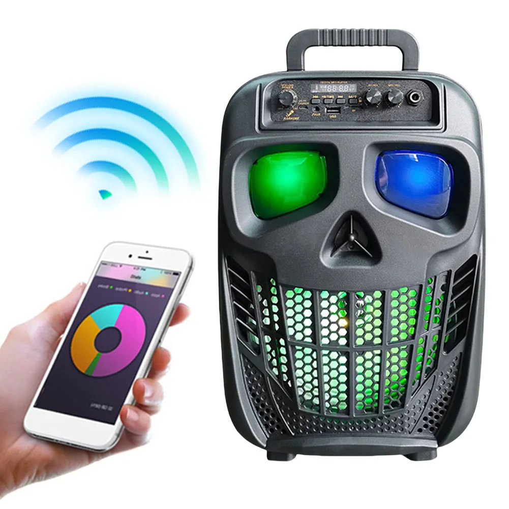 

Караоке-система PA с Bluetooth 5.0, 1 микрофоном, портативная акустическая система для вечеринок, перезаряжаемая, для улицы, поддерживает USB, TF-карту, AUX, для домашних вечеринок