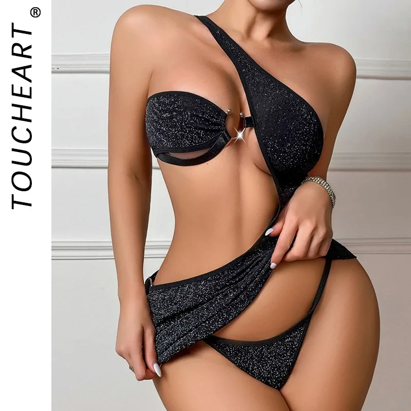 

Toucheart женский новый стиль боди трусики с перекрестным плечевым ремнем комплект с пряжкой узкий комплект с открытой спиной горячее интересное нижнее белье