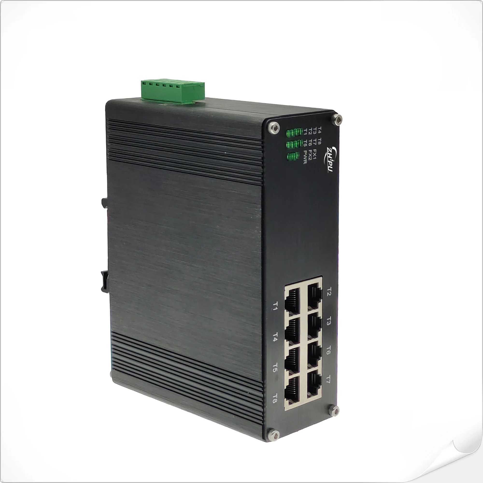 Industrial 8 Port (PoE) Gigabit Ethernet Switch Din Rail Network Switch 10/100/1000Mbps RJ45 IP40 Aluminium Case