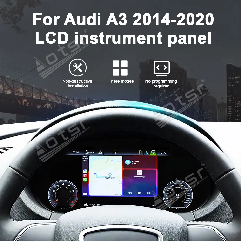 Carplay Digital Cluster Virtual Cockpit Dashboard For Audi A3 2014-2020 LCD instrunent panel Multimedia Player Speed Meter Scree