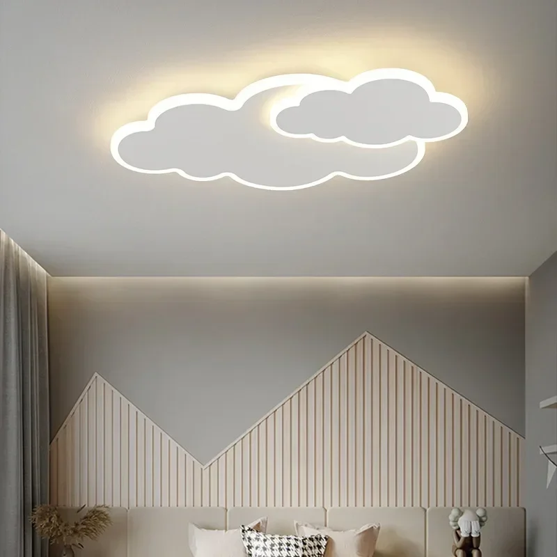 Led Ceiling Chandelier Creative White Cloud Bedroom Lighting Cartoon Room Decor Kids Read Study Home Decoration LED Lights