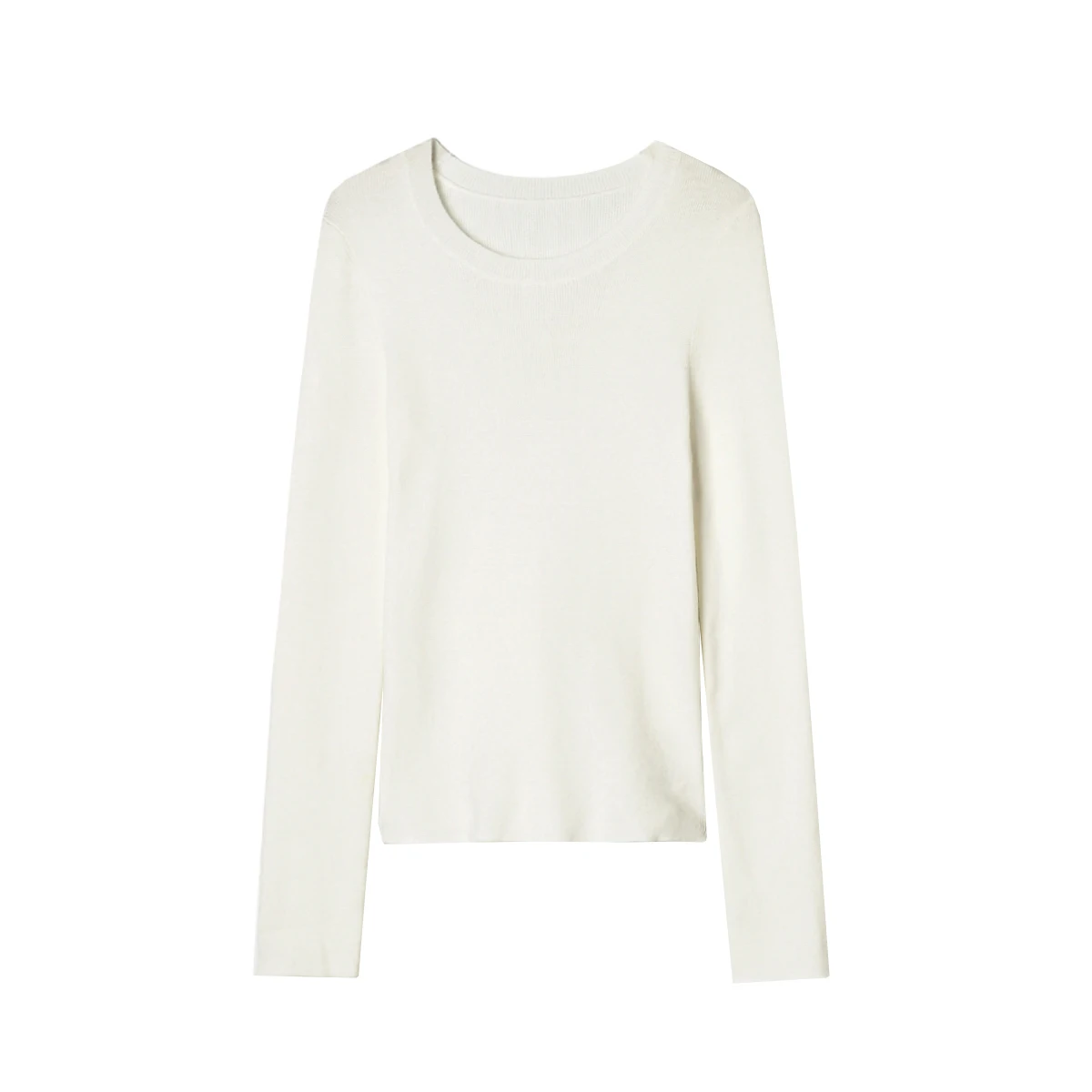 베이직 롱 슬리브 여성 티셔츠 고탄력 심플 디자인 겨울 패션 탑 9Mei SF0H0023 편안한 라운드 넥 스웨터