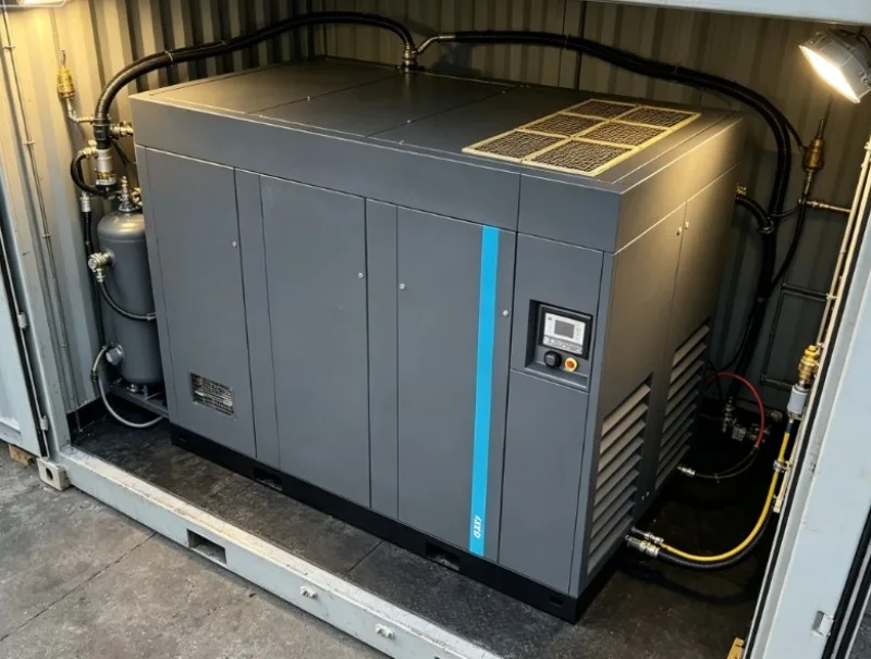 220V Single‑Phase Mini Screw Air Compressor, 7.5KW PM VSD 0.8MPa Machine For Household And Industrial Air Supply