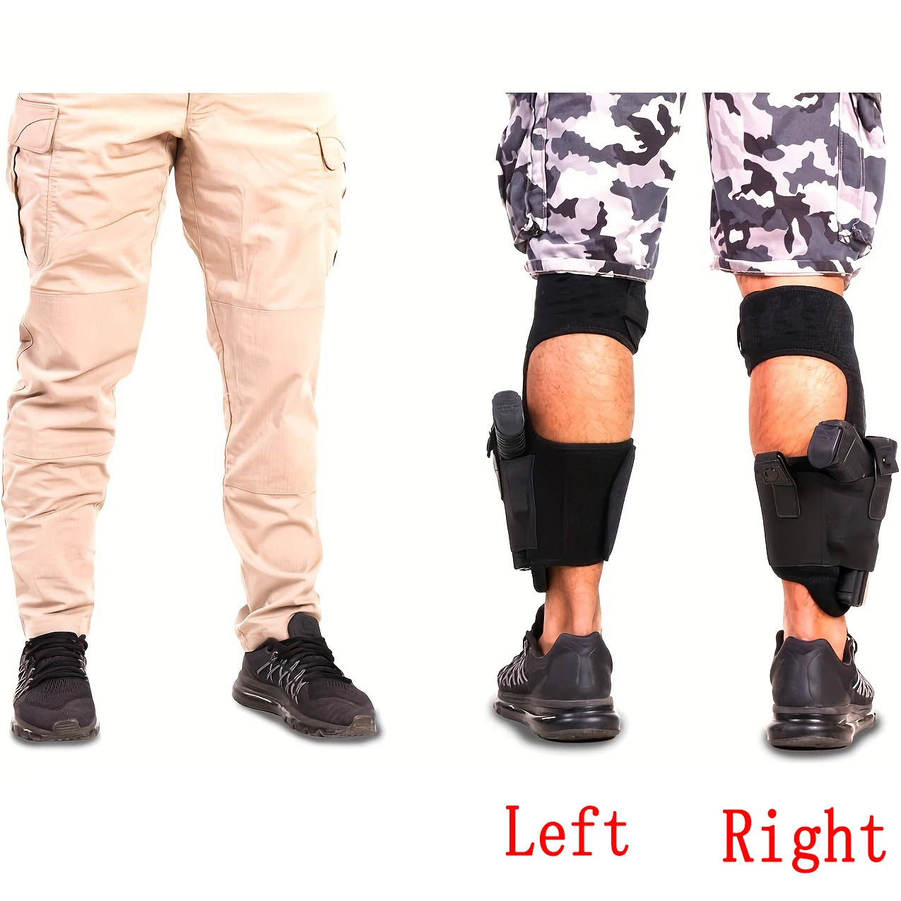 Tactical Adjust Left Right Concealed Leg Pistol Holster with Mag Holder Pouch for Hunting Full Mid Compact Subcompact Handgun
