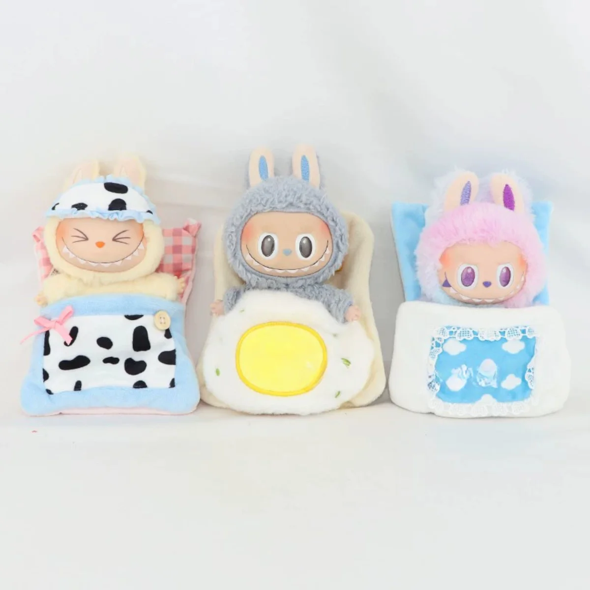 

For Labubu Sleeping Accessories Quilt Sleeping Bag Poached Egg Style and Cow Style Labubu Poached Egg/ Cow Style