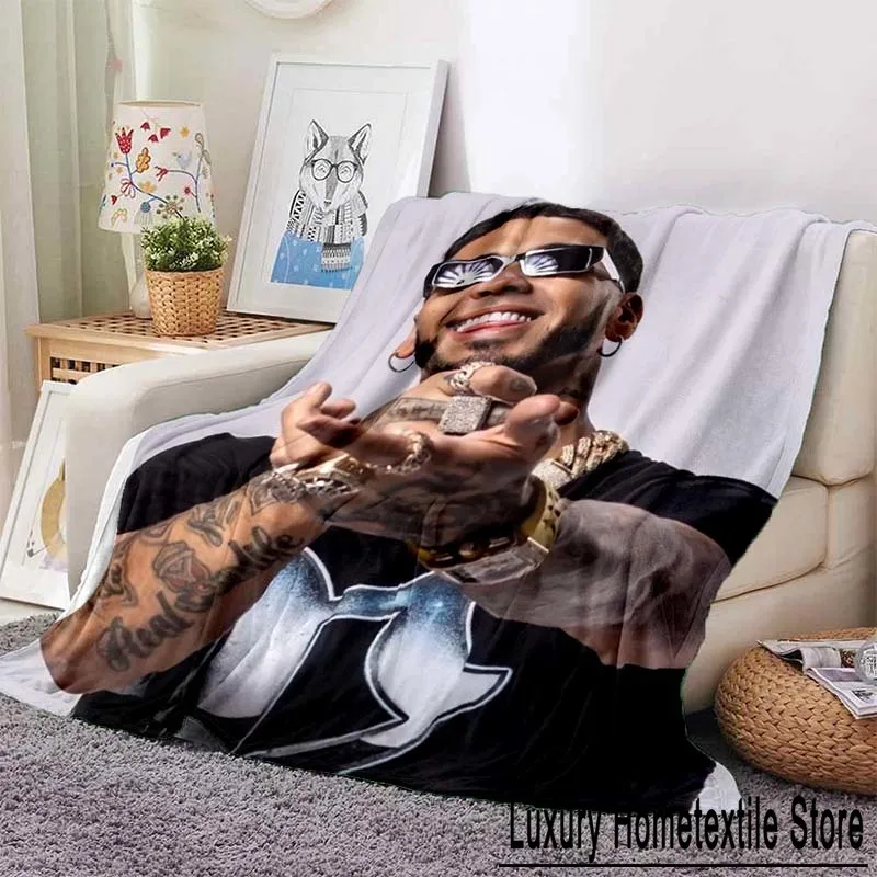 Free Anuel AA Rapper Hip Hop Singer Blanket,Soft Throw Blanket for Home Bedroom Bed Sofa Picnic Travel Office Cover Blanket Kids