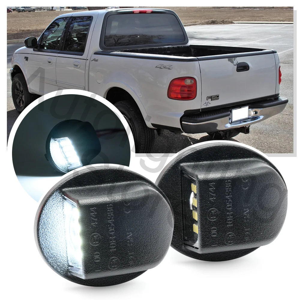 2PCS OLED License Number Plate Light Lamp For Ford F-100 F-150 F-250 F-250HD F-350 Explorer Ranger Lincoln Mark LT rear tail