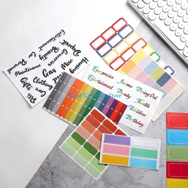 H37F Sticky Tabs Writable Index Labels Colorful Letter Stickers for Planner Calendar