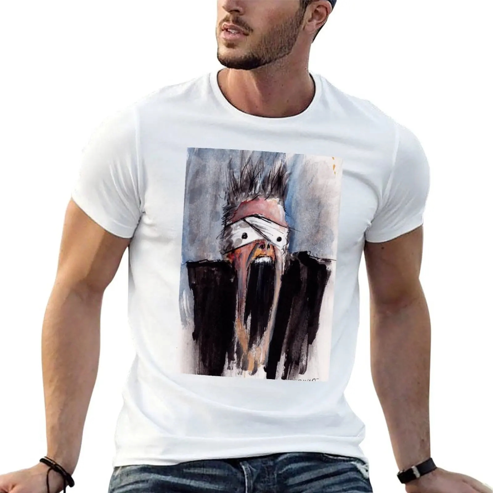 Study of Button Eyes T-Shirt cotton t shirts man 100% g man t shirts for men man t shirt graphic T-shirt
