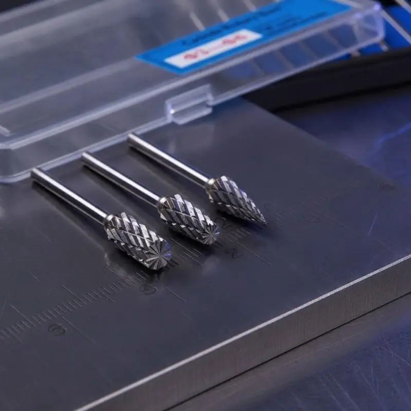 10pcs Double Cut Tungsten Steel Carbide Burr Set Rotary Milling Files for Metal Polishing Stone Carving DIY Home Projects