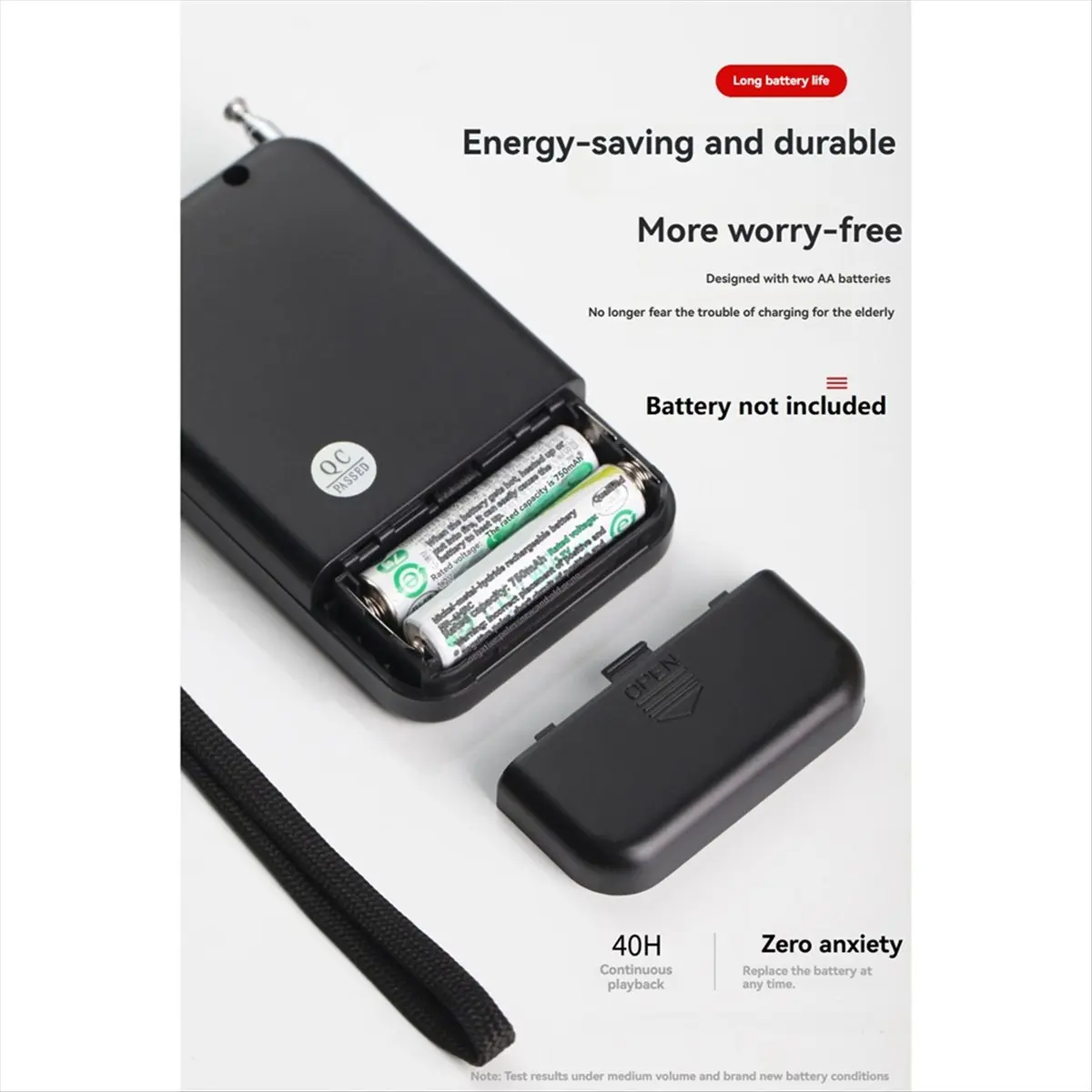 【ELEVATE LIFE】Portable Pocket AM/FM Radio 2-Band Digital Radio, Audio Broadcasting Receiver Electronic Device with Headphone Jac