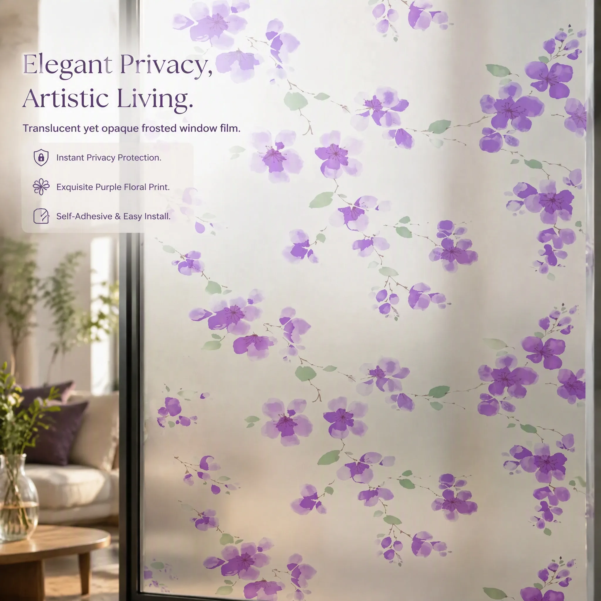 Window Insulation Film - Privacy Stripe Frosted Window Film Self