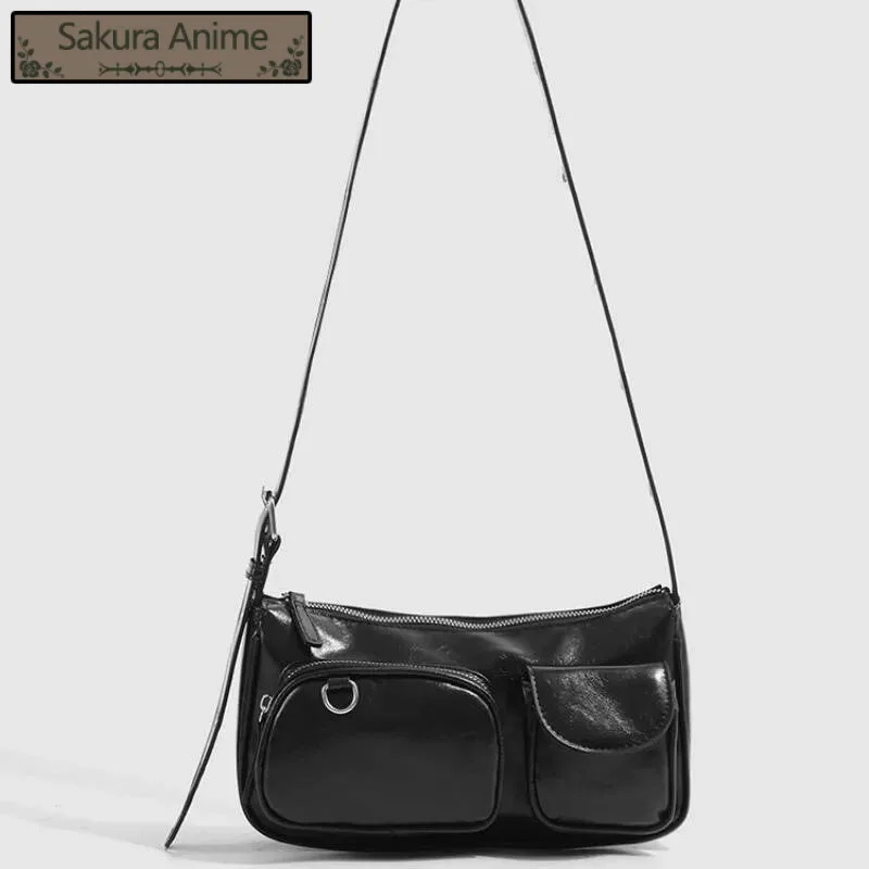 حقائب جيوب غير رسمية تناسب الجميع للنساء حقيبة كتف جمالية بسيطة Y2k كلاسيكية على الموضة الكورية حقائب يد للسيدات للمكتب عبر الجسم #1