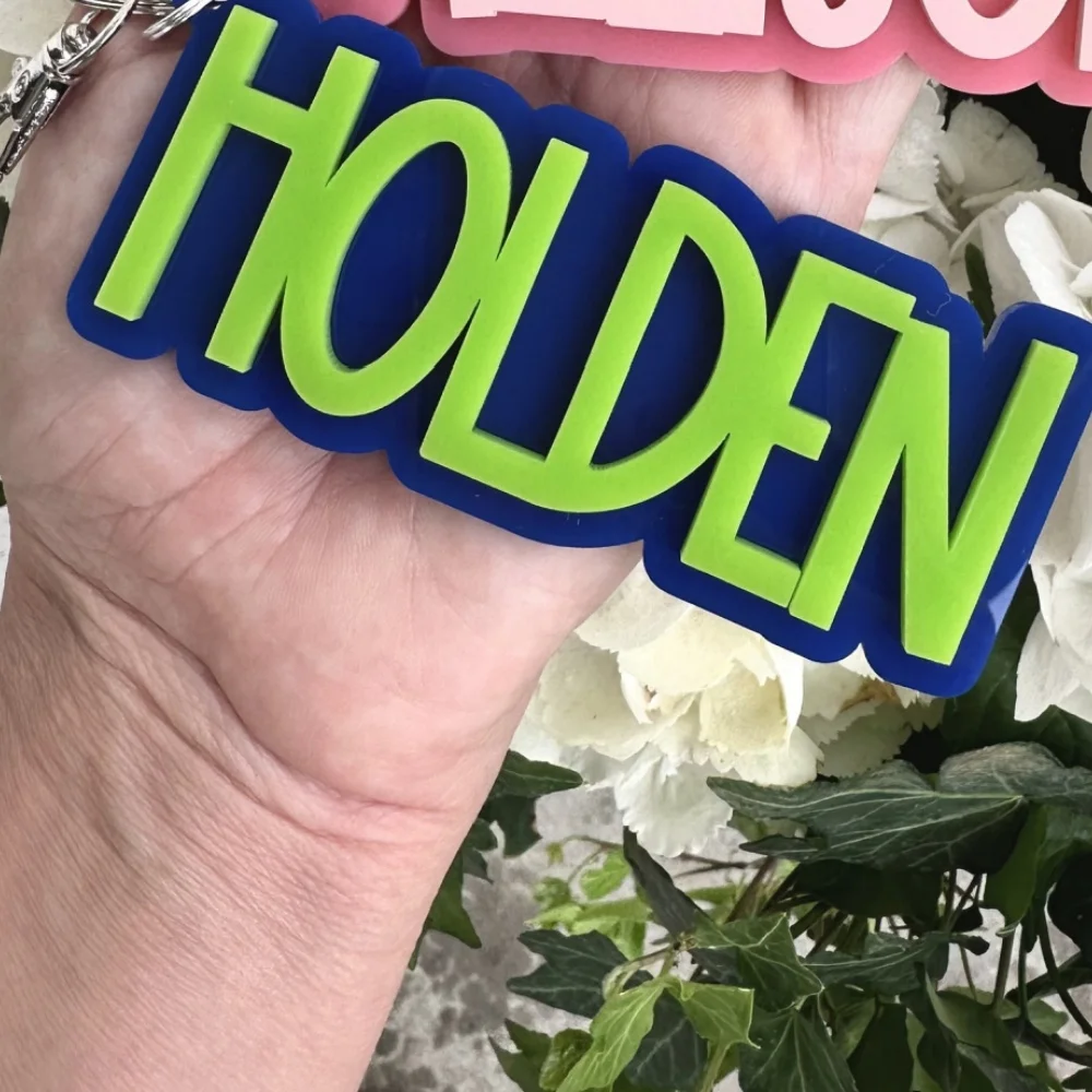 Name Keychain, Acrylic Tag, Personalized Name Clip, Backpack Keychain, Diaper Bag Tag, 3D Name Tag, Easter Basket Tag, Bold，autu