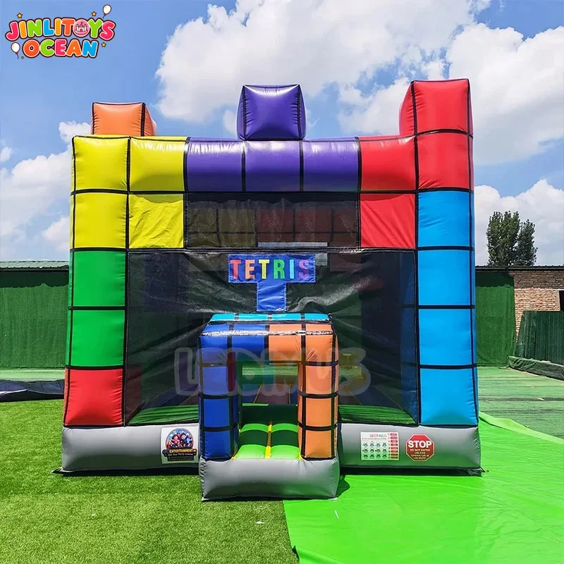 Commercial Color Block Theme Inflatable Bounce House Castle Outdoor Bouncy Castle for Party Rental Business
