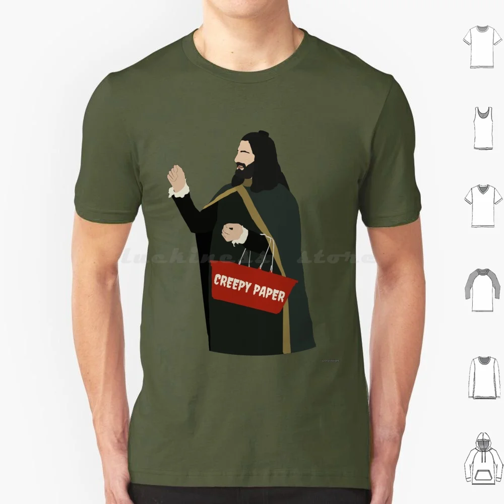 Camiseta con arte digital de Creepy Paper-Nandor-What We Do In The Shadows, talla grande, 100% algodón, Creepy Paper Vampire Guillermo Vampire